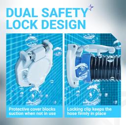 [Lifetime Warranty] W400BWHP Free Rotating Vacuum Lock Safety Wall Fitting - Fit for Zodiac, Hayward, Pentair Suction Pool Cleaners - Replace W400BLGP W400BBKP K1250 Safety Wall Accessories Pool Suction Cover thumbnail 3