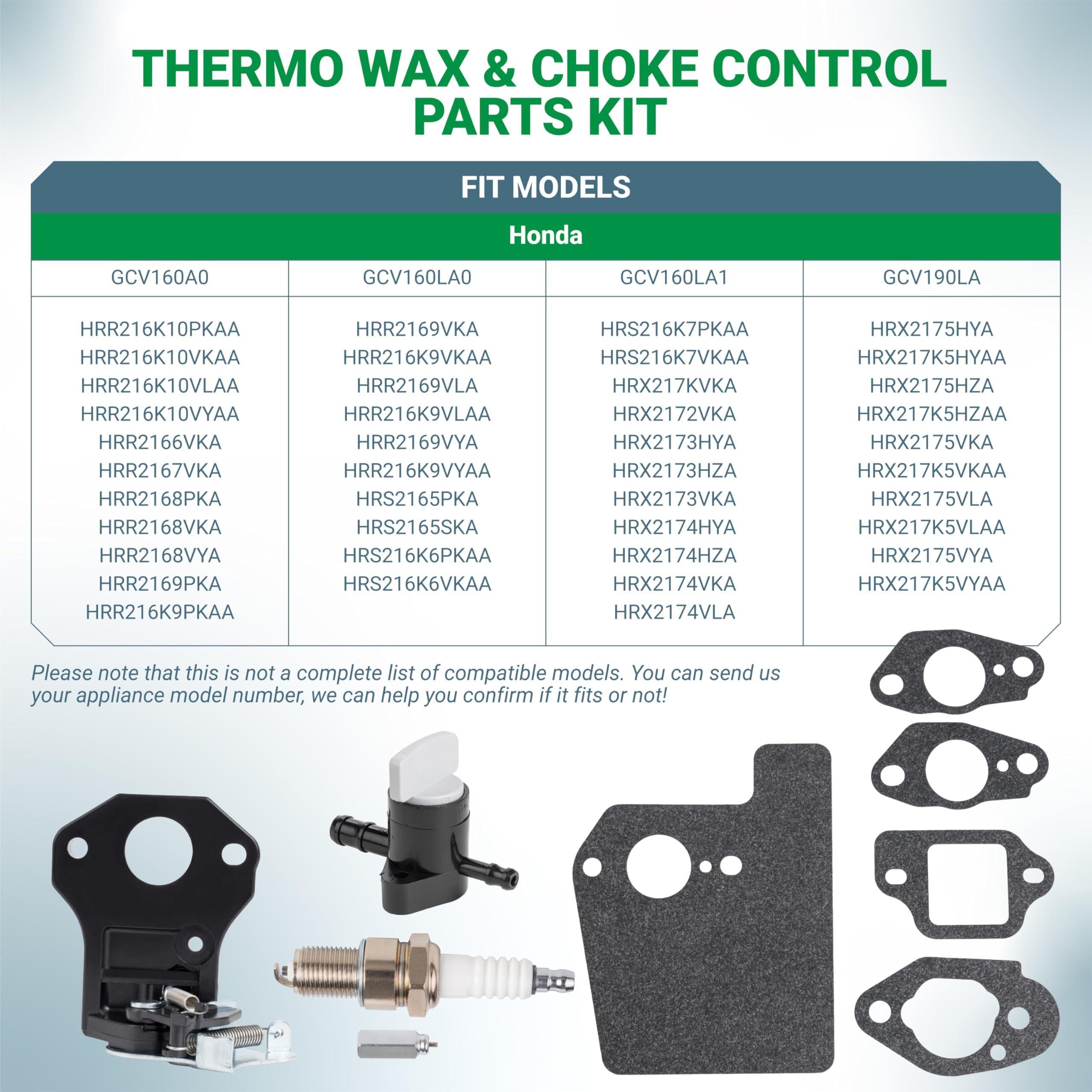 [Lifetime Warranty] 16620-Z8D-305 Thermo Wax Assembly & 16600-Z8B-900 Choke Control for Honda GCV160 GCV160A0 GCV160LA0 GCV190 HRX217 HRR216 Lawn Mower Engine Parts with 16950-Z0Y-003 Fuel Shut-Off Valve image 4