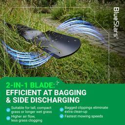 BlueStars 942-05052A Mower Blades for 50 Inch Deck Lawn Mower - Fit for Cub Cadet 50 Inch XT1 LT50 GT50 RZT SX50 EFI FAB Troy Bilt Mustang XP Craftsman Z550 742-05052A - Medium Lift Mulching 3 Packs thumbnail 5