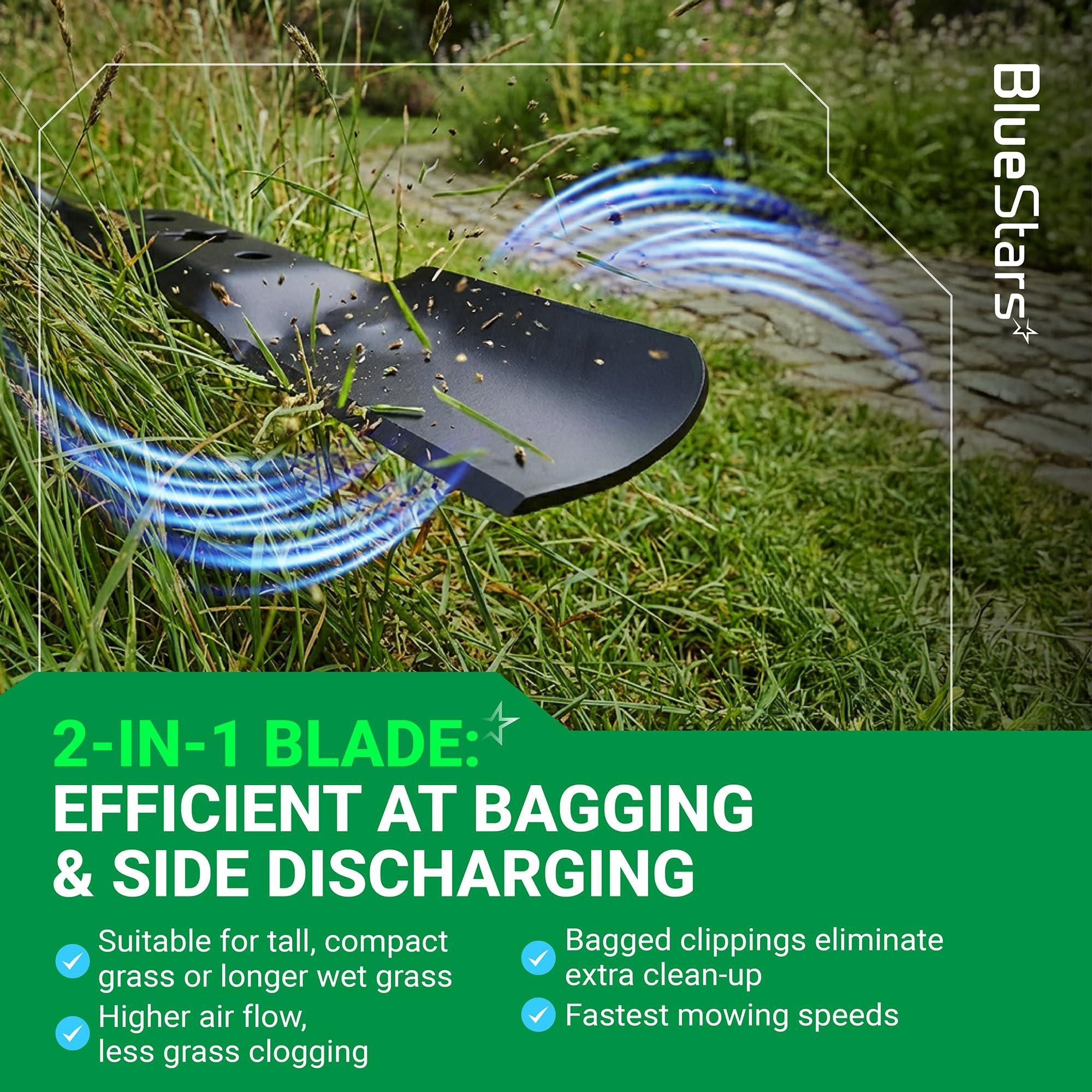 BlueStars 942-05052A Mower Blades for 50 Inch Deck Lawn Mower - Fit for Cub Cadet 50 Inch XT1 LT50 GT50 RZT SX50 EFI FAB Troy Bilt Mustang XP Craftsman Z550 742-05052A - Medium Lift Mulching 3 Packs image 5