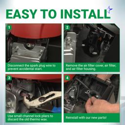 [Lifetime Warranty] 16620-Z8D-305 Thermo Wax Assembly & 16600-Z8B-900 Choke Control for Honda GCV160 GCV160A0 GCV160LA0 GCV190 HRX217 HRR216 Lawn Mower Engine Parts with 16950-Z0Y-003 Fuel Shut-Off Valve thumbnail 8