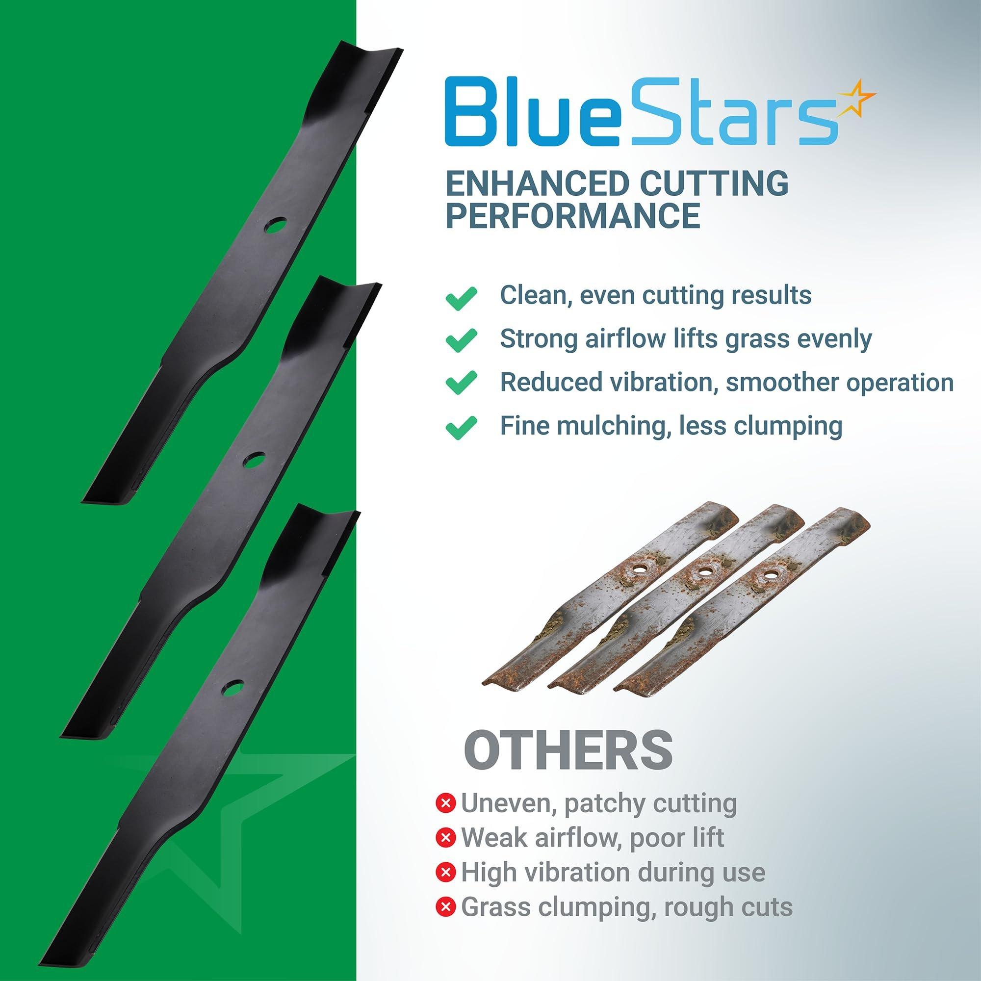 BlueStars 115-5059-03 Mower Blades - Fit for oro TimeCutter 50 Inch SS5000 75750 MX5000 75755 MX5060 MX5050 Exmark Quest 142-6453-S 110-6837-03 - Replaces 110-6837-03 112-9759-03 Zero Turn 3 Packs image 9