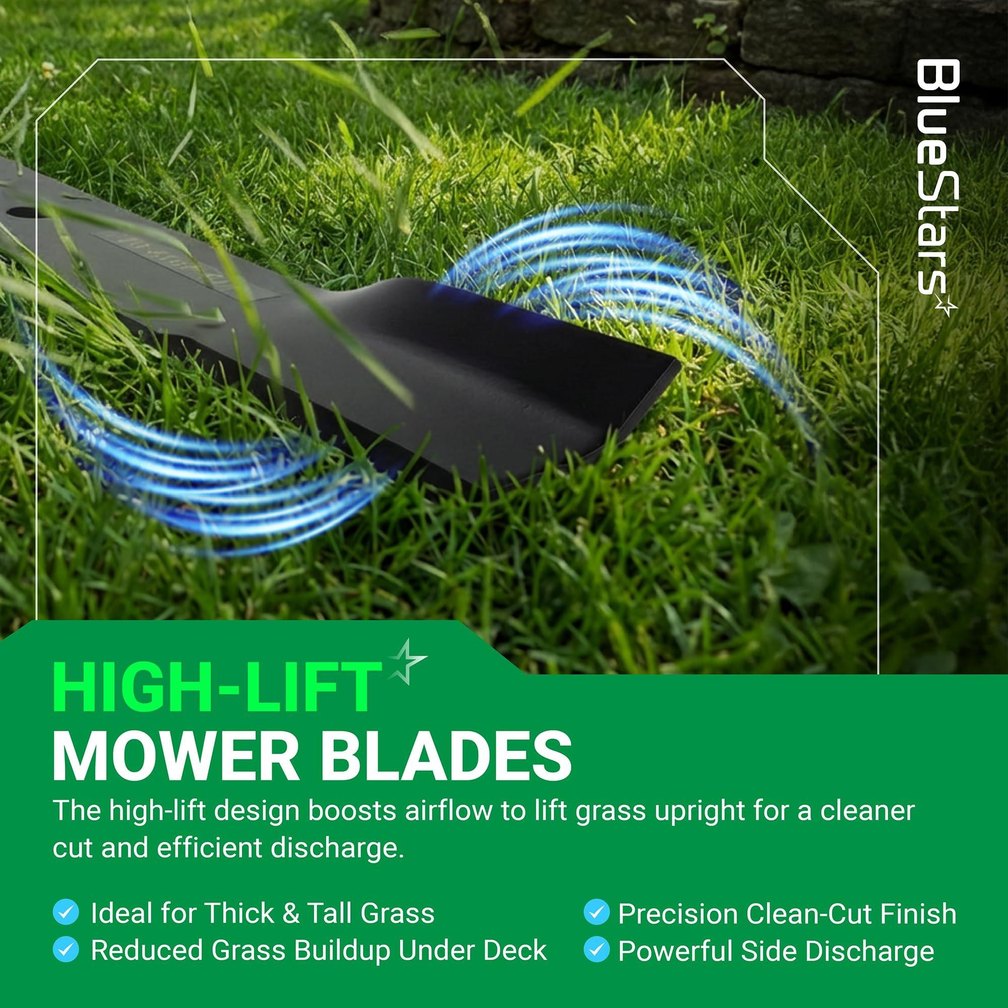 BlueStars 115-5059-03 Mower Blades - Fit for oro TimeCutter 50 Inch SS5000 75750 MX5000 75755 MX5060 MX5050 Exmark Quest 142-6453-S 110-6837-03 - Replaces 110-6837-03 112-9759-03 Zero Turn 3 Packs image 5