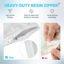 [Lifetime Warranty] K13 K16 Pool Cleaner Zippered Bag, Nylon Mesh Pool Vacuum Bag Replacement - Compatible with Polaris 280, 480 Pool Cleaners - Pack of 2 thumbnail 4