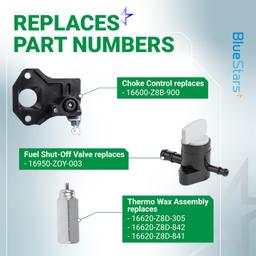 [Lifetime Warranty] 16620-Z8D-305 Thermo Wax Assembly & 16600-Z8B-900 Choke Control for Honda GCV160 GCV160A0 GCV160LA0 GCV190 HRX217 HRR216 Lawn Mower Engine Parts with 16950-Z0Y-003 Fuel Shut-Off Valve thumbnail 3