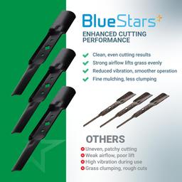 BlueStars 942-05052A Mower Blades for 50 Inch Deck Lawn Mower - Fit for Cub Cadet 50 Inch XT1 LT50 GT50 RZT SX50 EFI FAB Troy Bilt Mustang XP Craftsman Z550 742-05052A - Medium Lift Mulching 3 Packs thumbnail 9