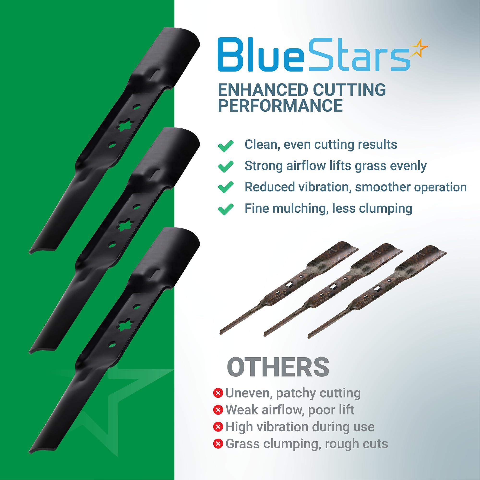 BlueStars 942-05052A Mower Blades for 50 Inch Deck Lawn Mower - Fit for Cub Cadet 50 Inch XT1 LT50 GT50 RZT SX50 EFI FAB Troy Bilt Mustang XP Craftsman Z550 742-05052A - Medium Lift Mulching 3 Packs image 9