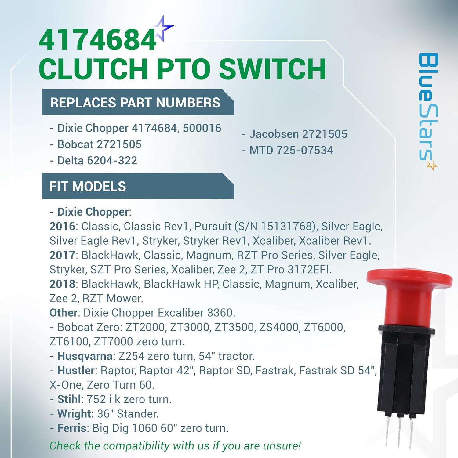 [Lifetime Warranty] 8 Terminals 10 AMP Clutch PTO Switch 4174684 500016 - Compatible with Dixie Chopper Delta Hustler Lawn Mowers Classic RZT Pro Series SZT Pro Series Zee 2 RZT Mower Delta Series 6204 Red image 5