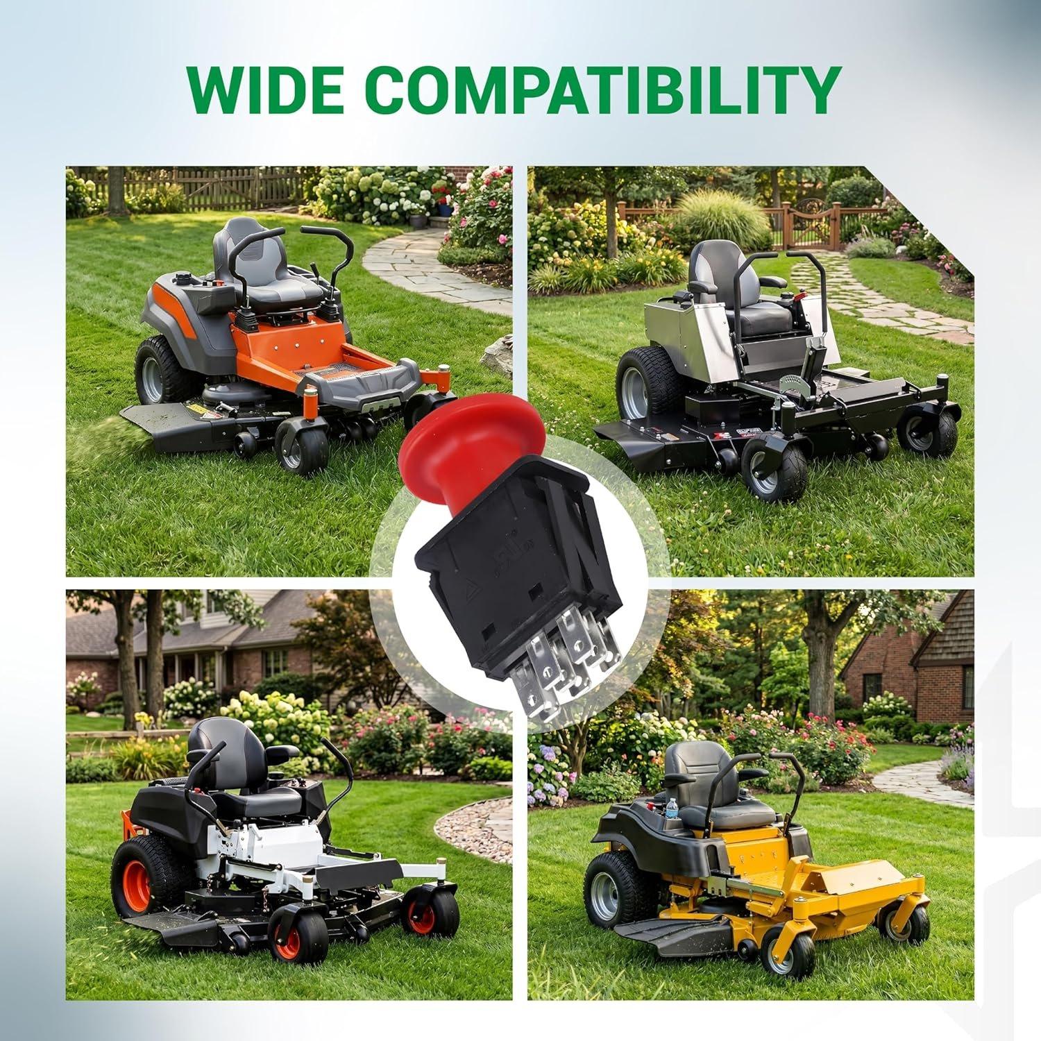 [Lifetime Warranty] 8 Terminals 10 AMP Clutch PTO Switch 4174684 500016 - Compatible with Dixie Chopper Delta Hustler Lawn Mowers Classic RZT Pro Series SZT Pro Series Zee 2 RZT Mower Delta Series 6204 Red image 6