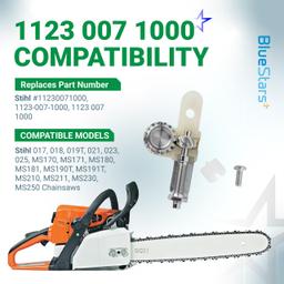 [Lifetime Warranty] Chain Tensioner Kit 1123 007 1000 Adjuster Nut Kit - Compatible with 019T 021 023 025 MS210 MS250 MS230 Chainsaw - Replacement 1123-007-1000 11230071000 Adjuster Tensioner with Bar Nuts thumbnail 3