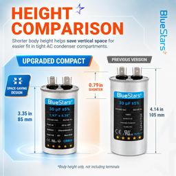 [Upgraded] 30 uF MFD ±5% 370V 440V AC CBB65 Multi-Purpose Motor Run Round Capacitor | CE cRUus Certified thumbnail 3