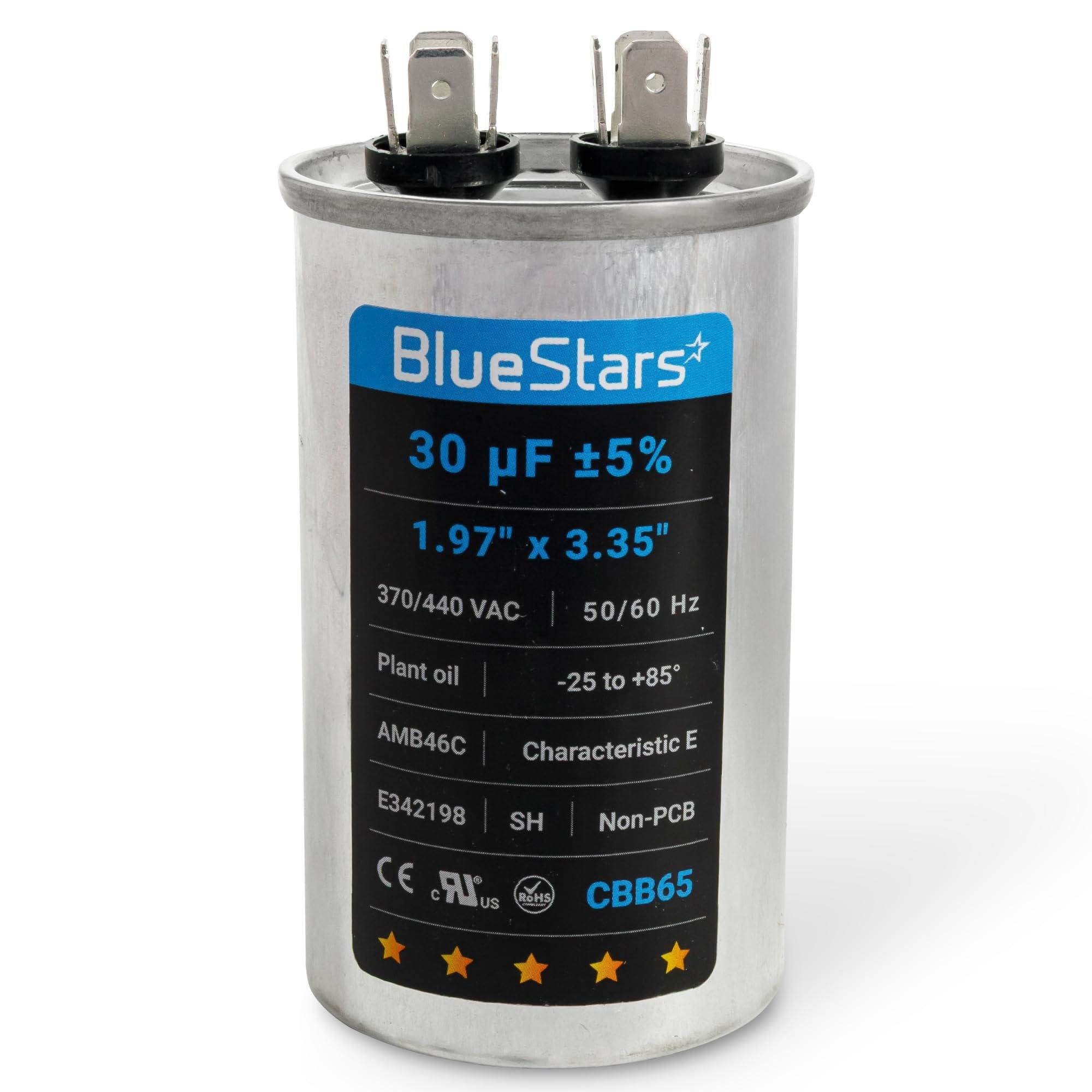 [Upgraded] 30 uF MFD ±5% 370V 440V AC CBB65 Multi-Purpose Motor Run Round Capacitor | CE cRUus Certified image 0