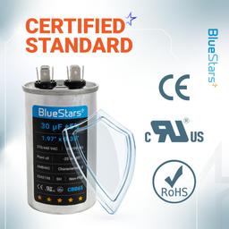 [Upgraded] 30 uF MFD ±5% 370V 440V AC CBB65 Multi-Purpose Motor Run Round Capacitor | CE cRUus Certified thumbnail 1