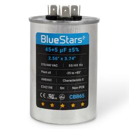 [Upgraded] 45+5 uF 45/5 MFD ±5% 370/440VAC CBB65 Dual Run Round Capacitor | CE cRUus Certified thumbnail 0