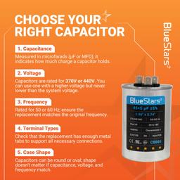 [Upgraded] 45+5 uF 45/5 MFD ±5% 370/440VAC CBB65 Dual Run Round Capacitor | CE cRUus Certified thumbnail 9