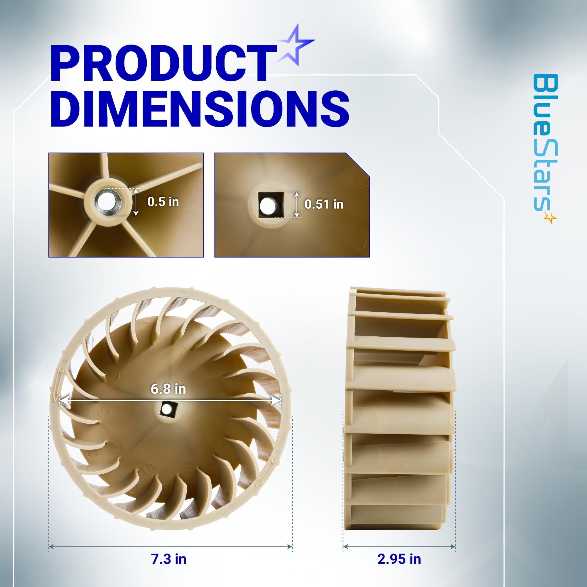 [Upgraded] BlueStars 697772 Dryer Blower Wheel - Compatible with Whirlpool Maytag Kenmore Amana Dryer - Replaces AP6010627 PS11743811 687613 PS384381 W10874014 image 1