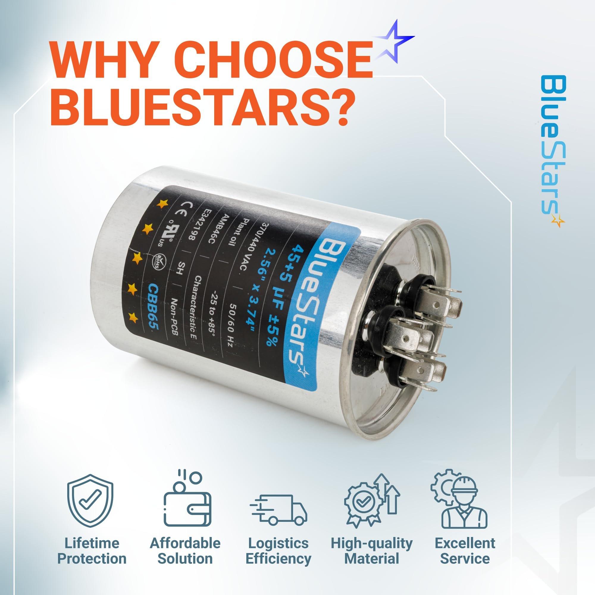 [Upgraded] 45+5 uF 45/5 MFD ±5% 370/440VAC CBB65 Dual Run Round Capacitor | CE cRUus Certified image 12