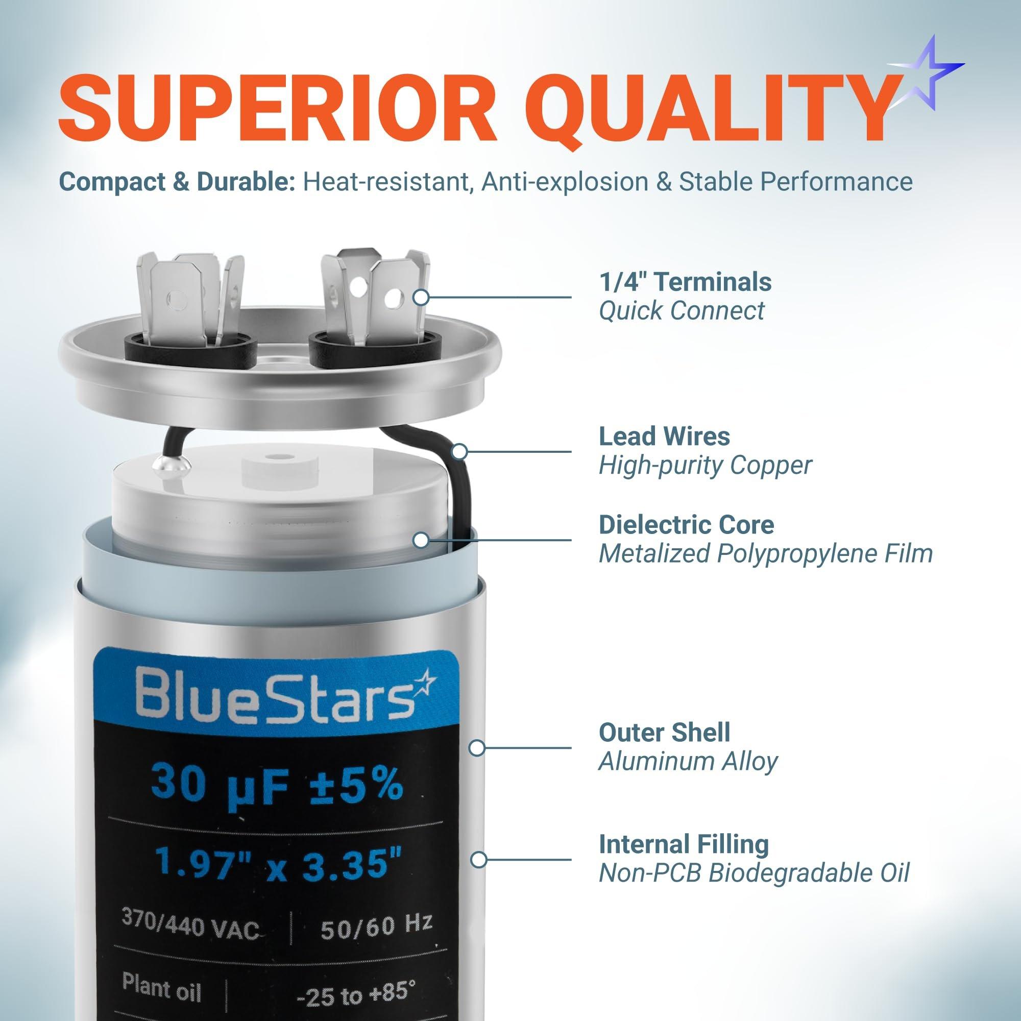 [Upgraded] 30 uF MFD ±5% 370V 440V AC CBB65 Multi-Purpose Motor Run Round Capacitor | CE cRUus Certified image 8