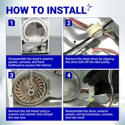 [Upgraded] BlueStars 697772 Dryer Blower Wheel - Compatible with Whirlpool Maytag Kenmore Amana Dryer - Replaces AP6010627 PS11743811 687613 PS384381 W10874014 thumbnail 6