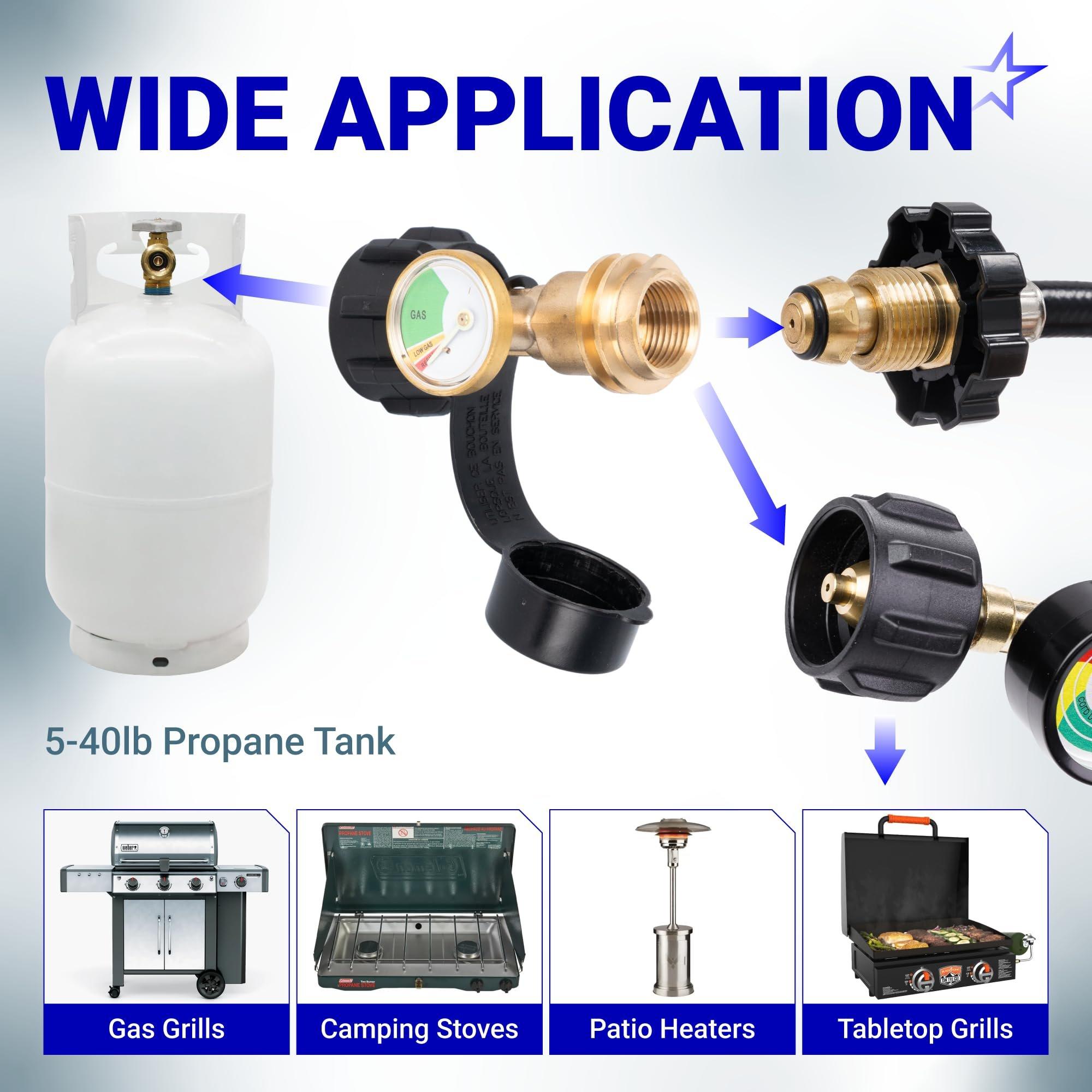 Propane Tank Gauge Level Indicator for 5-40lb Tanks with QCC1/Type Connection for RV Camper, Cylinder, BBQ Gas Grill, Heater, Fire Pit image 3
