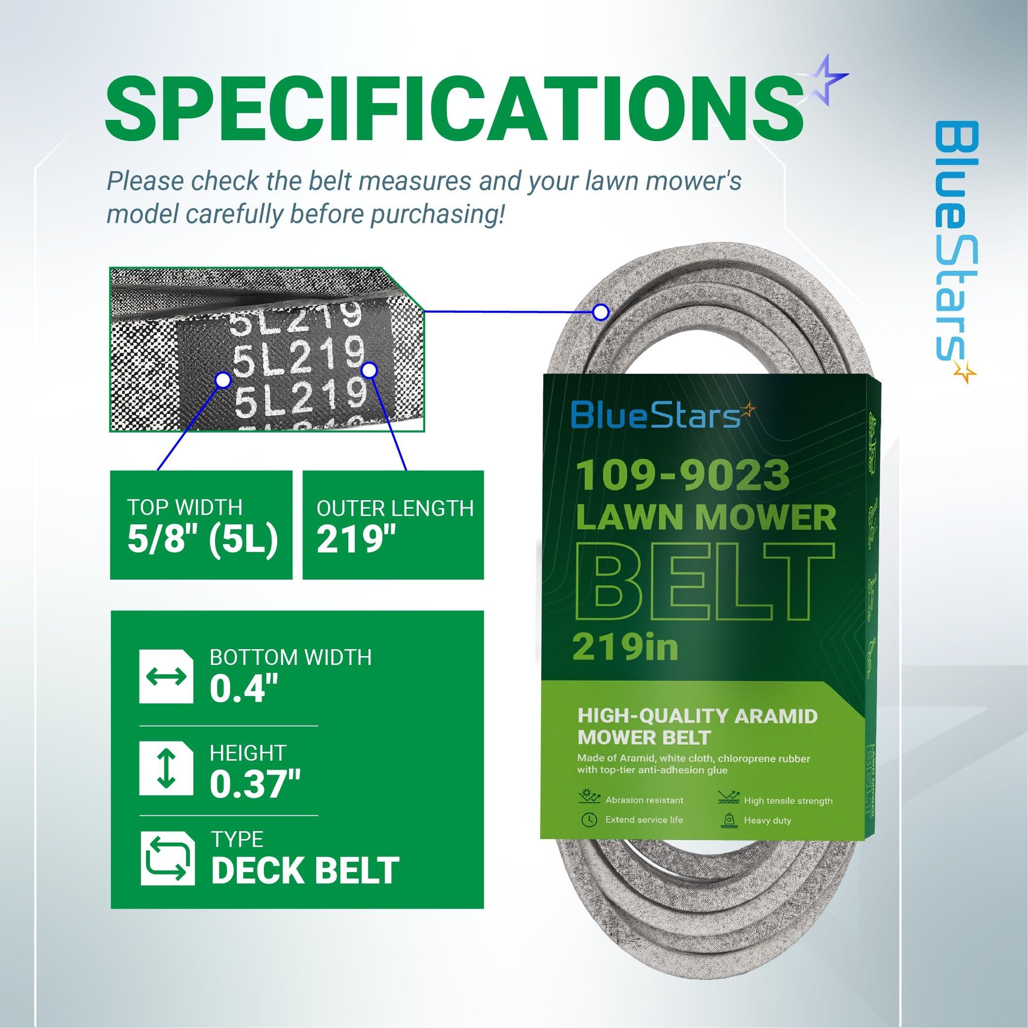 109-9023 Deck Belt Replacement for Exmark 72 Inch Deck Lazer Z X, Next Lazer Z Series Zero-Turn Mowers - Replaces 1099023 135-5777 135-5777-SL | 5/8" x 219" image 1