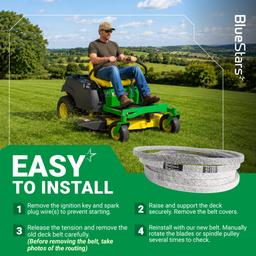 M154295 M158130 Deck Belt - Compatible with J-Deere Z245 Z425 Z445 EzTrak Zero-Turn Mowers with 48-inch Mower Deck, J-Deere D140 D155 D160 44-inch Snow Blower | 1/2" x 150" thumbnail 9