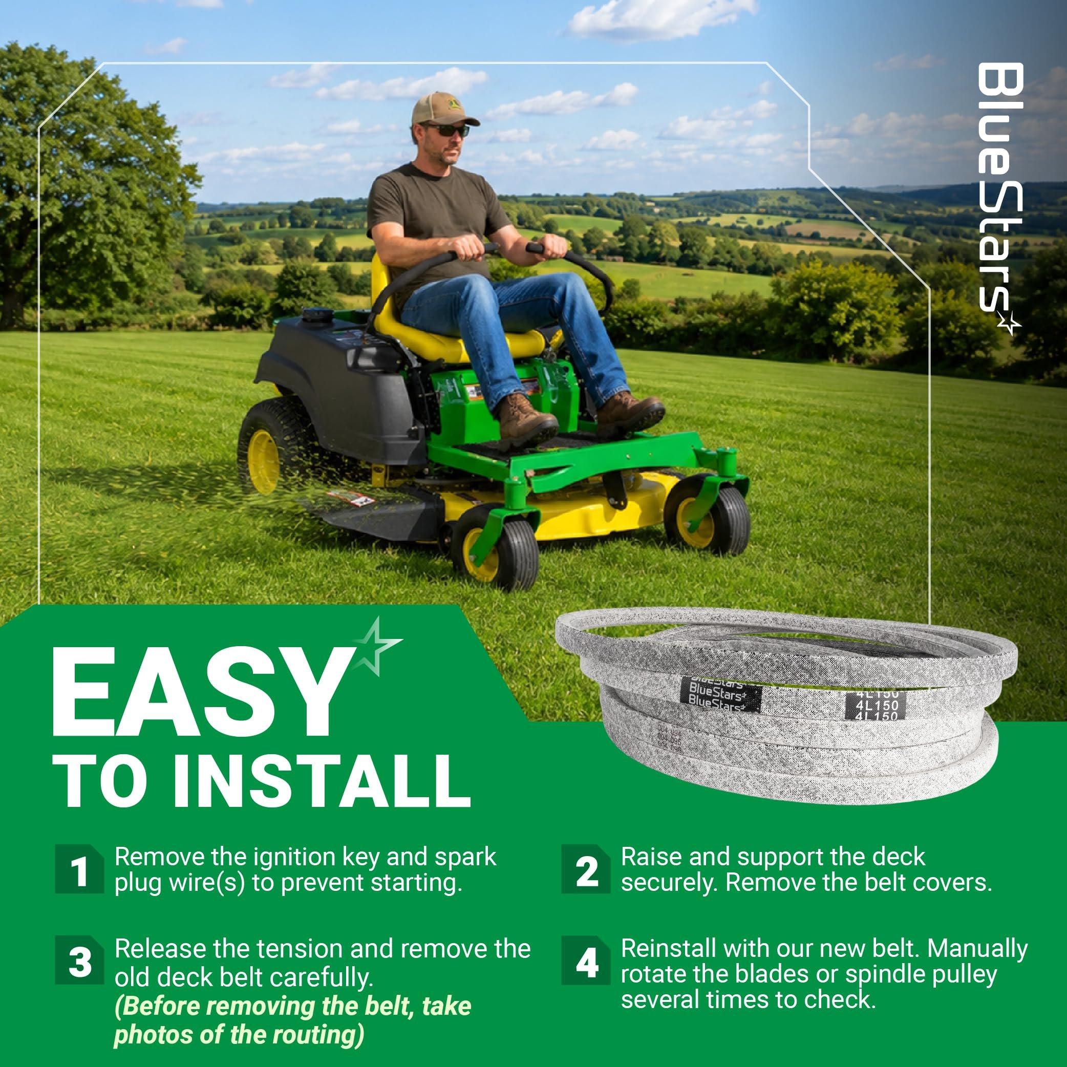 M154295 M158130 Deck Belt - Compatible with J-Deere Z245 Z425 Z445 EzTrak Zero-Turn Mowers with 48-inch Mower Deck, J-Deere D140 D155 D160 44-inch Snow Blower | 1/2" x 150" image 9