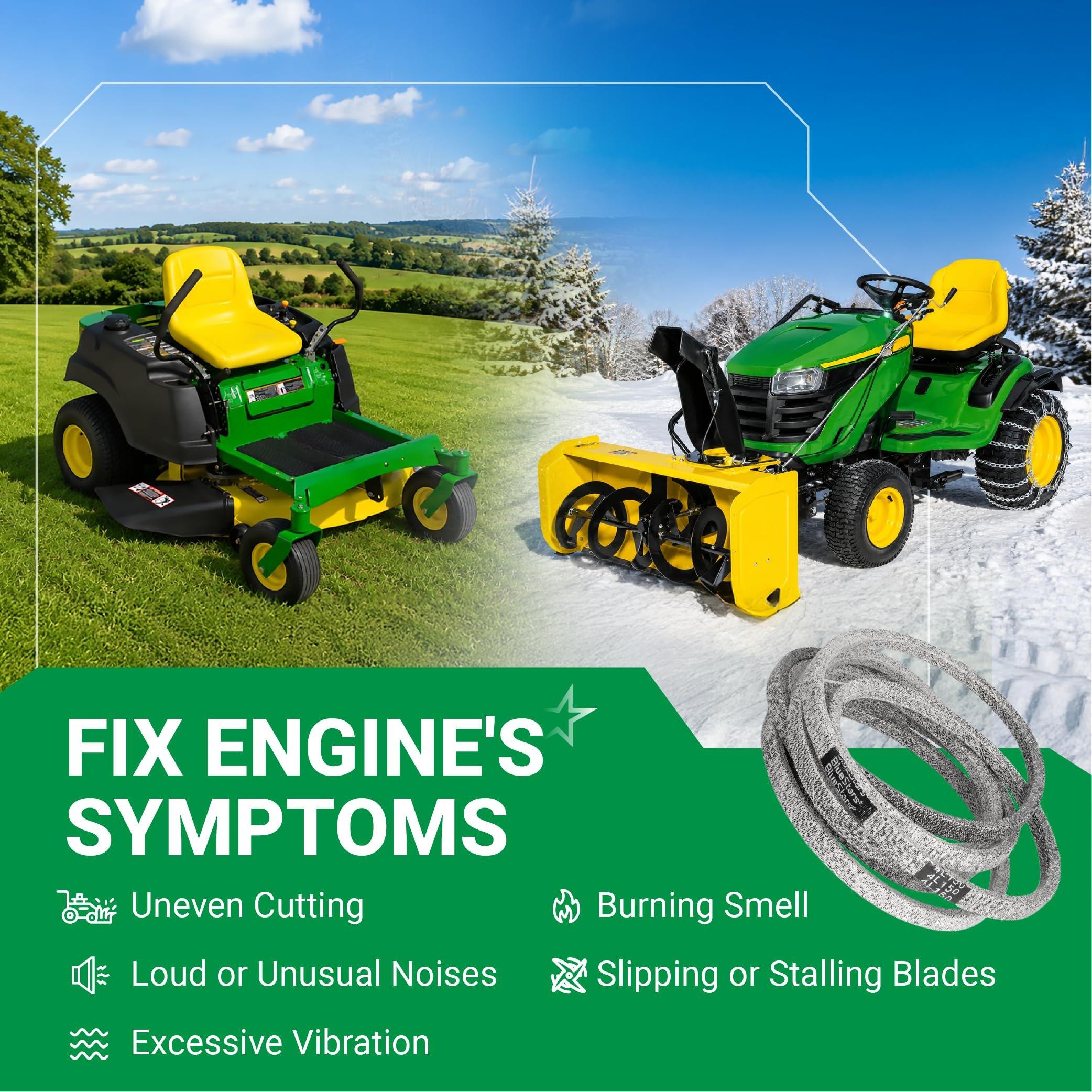 M154295 M158130 Deck Belt - Compatible with J-Deere Z245 Z425 Z445 EzTrak Zero-Turn Mowers with 48-inch Mower Deck, J-Deere D140 D155 D160 44-inch Snow Blower | 1/2" x 150" image 6