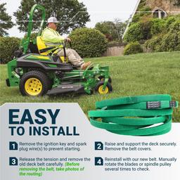 [Grip120] TCU30356 Deck Belt for John Deere Z915B Z915E Z920M Z930M Z950M Z960M Z970R ZTrak Mowers, Mower Blade Belt - Replaces TCU35604 | 5/8" x 182.5" thumbnail 9