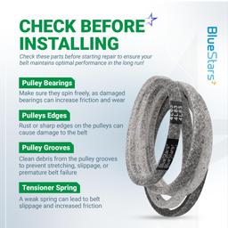 139573 Primary Deck Belt Replacement for Husqvarna 532139573 GTH220 GT190 GTH2250 GTH 2250 XP GTH2550XP GTH200 Craftsman AYP Poulan Lawn Mower Garden Tractor | 1/2" x 83" thumbnail 8