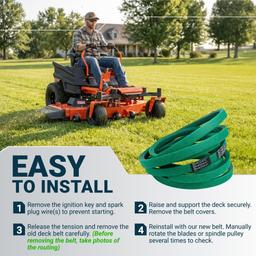 [Grip120] 041-1470-00 Deck Belt for 48” Bad Boy ZT Elite MZ Magnum Maverick HD Compact Loutlaw CZT Elite and 50” ZT CZT - Aramid Cord Mower Belt | 5/8” x 149.75” thumbnail 9