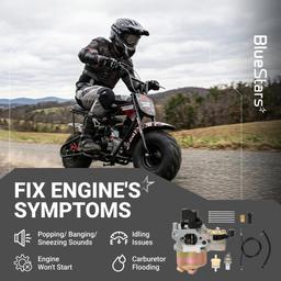 Carburetor Kit for Monster Mega Moto 79cc 80cc 97cc 105cc Mini Bike MMB80 MMB105 Motovox MBX10 Baja DB30 Coleman B100 RT100 Go Kart Carb Engine | w/Main Jet Throttle Cable thumbnail 5