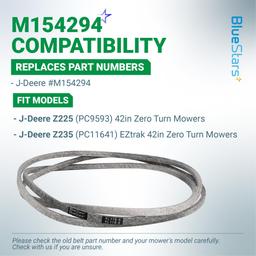 M154294 Deck Belt - Compatible with John Deere 42" Z225 Z235 EzTrak Zero-Turn Mowers with 42" Mower Deck | 1/2" x 118.6" thumbnail 2