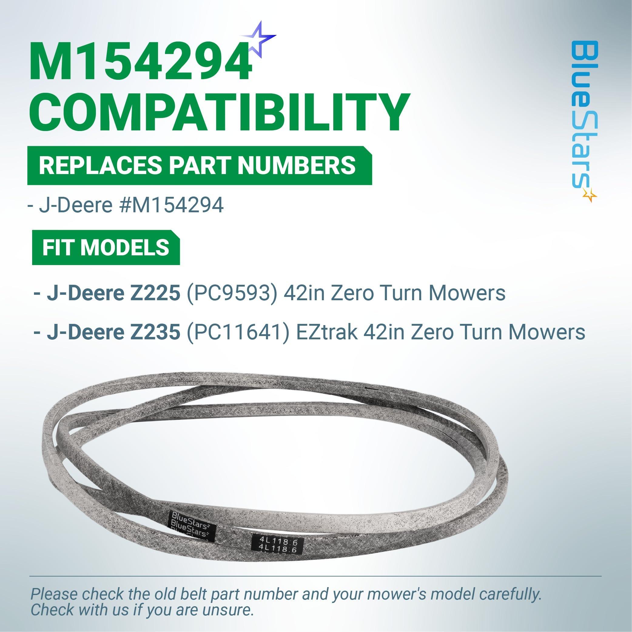 M154294 Deck Belt - Compatible with John Deere 42" Z225 Z235 EzTrak Zero-Turn Mowers with 42" Mower Deck | 1/2" x 118.6" image 2