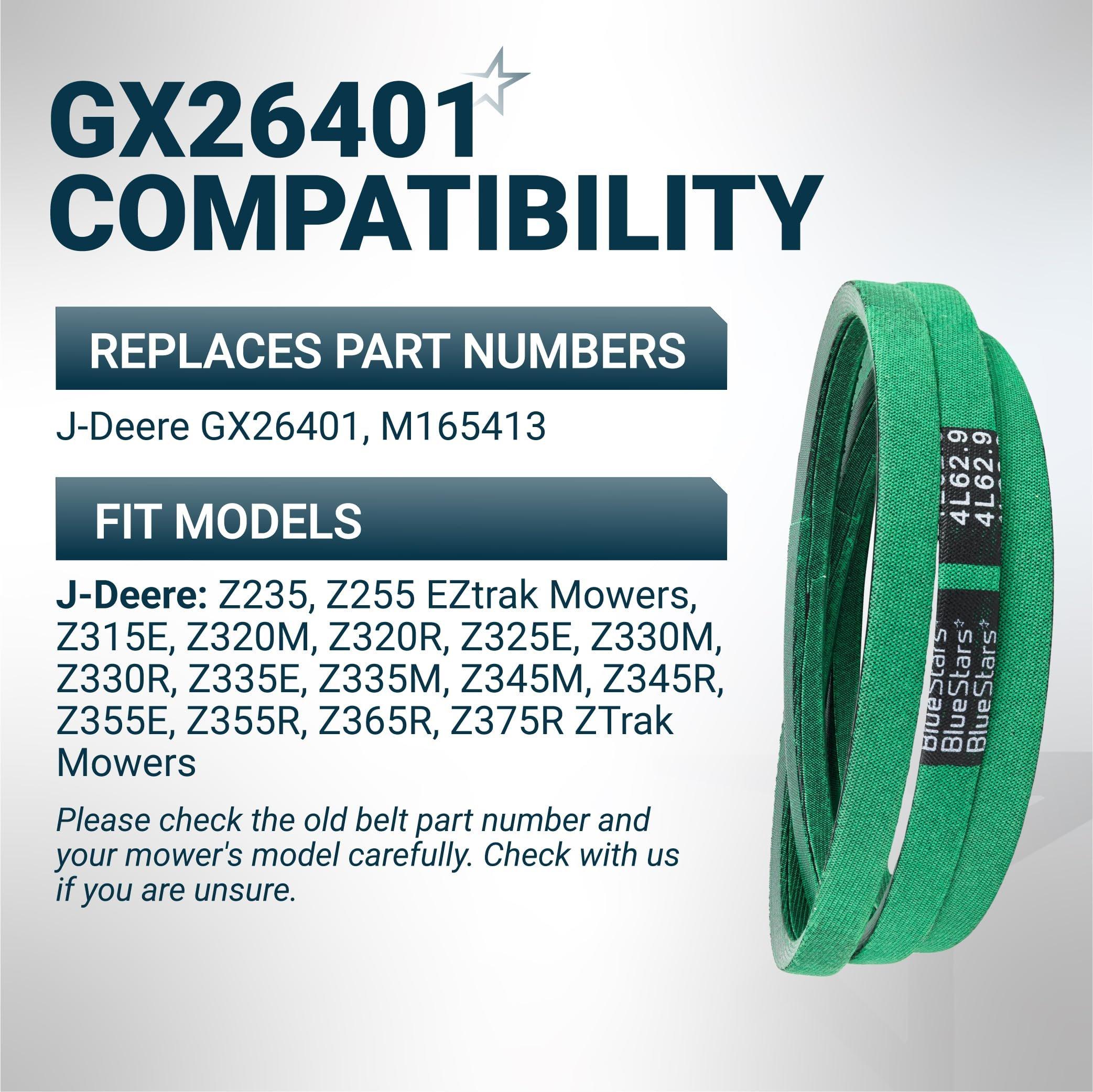 [Grip120] GX26401 Traction Drive Belt for John Deere ZTrak Zero-Turn Mowers Z235 Z255 Z335E Z335M Z345M Z345R Z355E Z355R Z375R, V-Belt - Replaces M165413 | 1/2" x 62.9" image 5