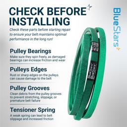[Upgraded Grip120] BlueStars 7200523 Deck Belt - for 42 Inch Ariens 07200523 Ikon-X Ikon XD XL | 42" Gravely ZT42 ZTX42 ZTXL42 Lawn Mower - Replaces Toro 93-3884 Mower Belt Aramid Cord 130" x 1/2" thumbnail 10