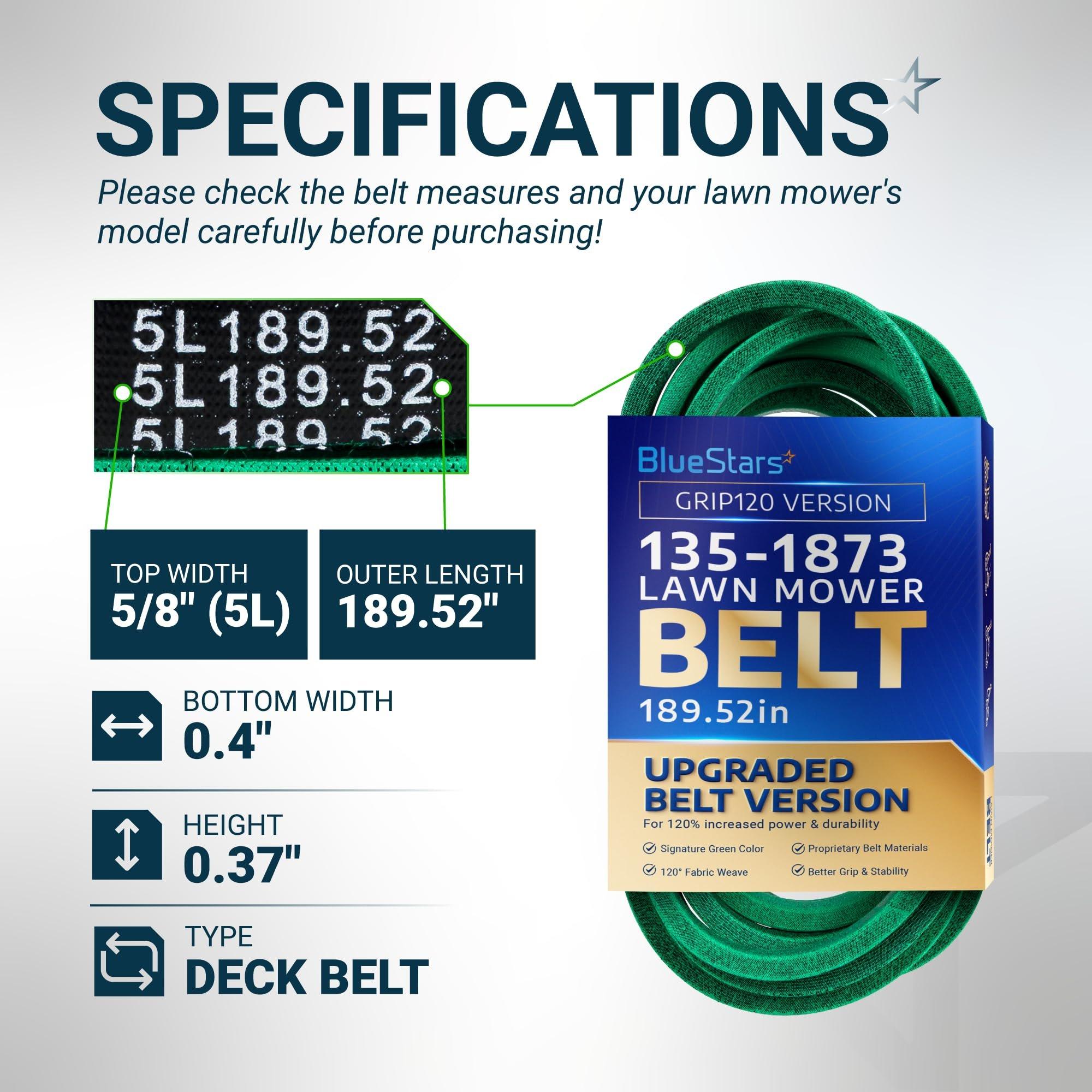[Grip120] 135-1873 Deck Belt for 60" Deck Toro Titan Max 76601 76602 74452 74467 Z Master 74492 74494 74496 74497 HD 1500 HD 2000 | 5/8" X 189.52" image 1