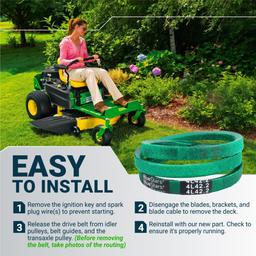 [Grip120] M154157 Drive Belt for John Deere EZtrak Z425 Z445 Z465 Zero Turn Mowers - Traction Drive V-Belt Replacement | 1/2" x 42.2" thumbnail 9