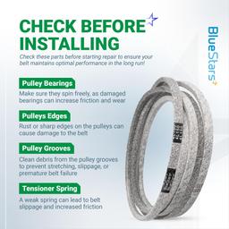 M154295 M158130 Deck Belt - Compatible with J-Deere Z245 Z425 Z445 EzTrak Zero-Turn Mowers with 48-inch Mower Deck, J-Deere D140 D155 D160 44-inch Snow Blower | 1/2" x 150" thumbnail 8