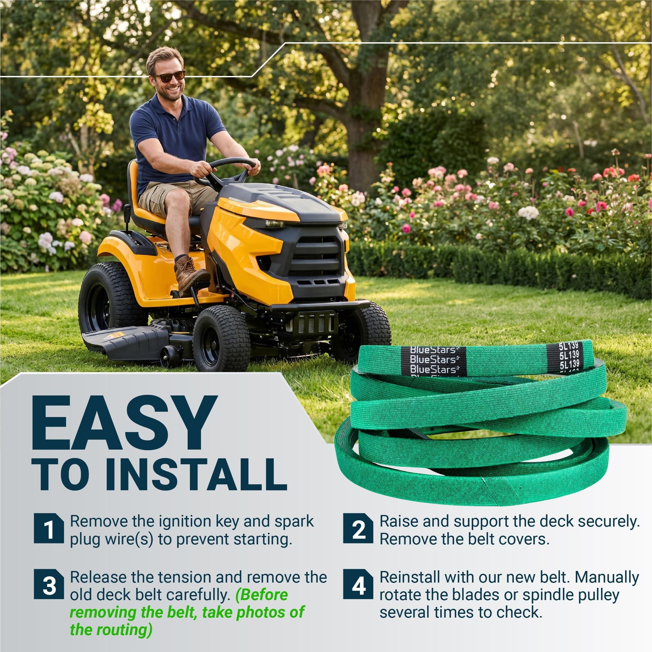 [Grip120] 954-05025A Deck Belt for 54" Lawn Mower Decks - Fits Cub Cadet XT1 GT54 ST54, Troy-Bilt TB2454, Craftsman T8400, V-Belt - Replaces 754-05025A 954-05025 | 5/8" x 139" image 9