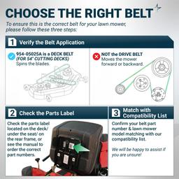 [Grip120] 954-05025A Deck Belt for 54" Lawn Mower Decks - Fits Cub Cadet XT1 GT54 ST54, Troy-Bilt TB2454, Craftsman T8400, V-Belt - Replaces 754-05025A 954-05025 | 5/8" x 139" thumbnail 6