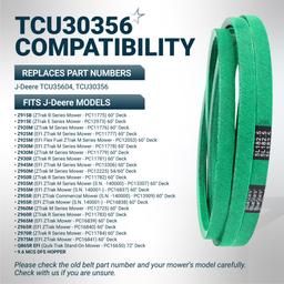 [Grip120] TCU30356 Deck Belt for John Deere Z915B Z915E Z920M Z930M Z950M Z960M Z970R ZTrak Mowers, Mower Blade Belt - Replaces TCU35604 | 5/8" x 182.5" thumbnail 5