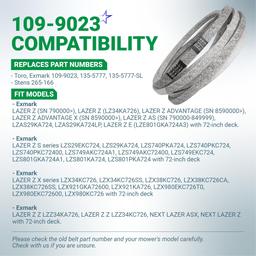 109-9023 Deck Belt Replacement for Exmark 72 Inch Deck Lazer Z X, Next Lazer Z Series Zero-Turn Mowers - Replaces 1099023 135-5777 135-5777-SL | 5/8" x 219" thumbnail 2