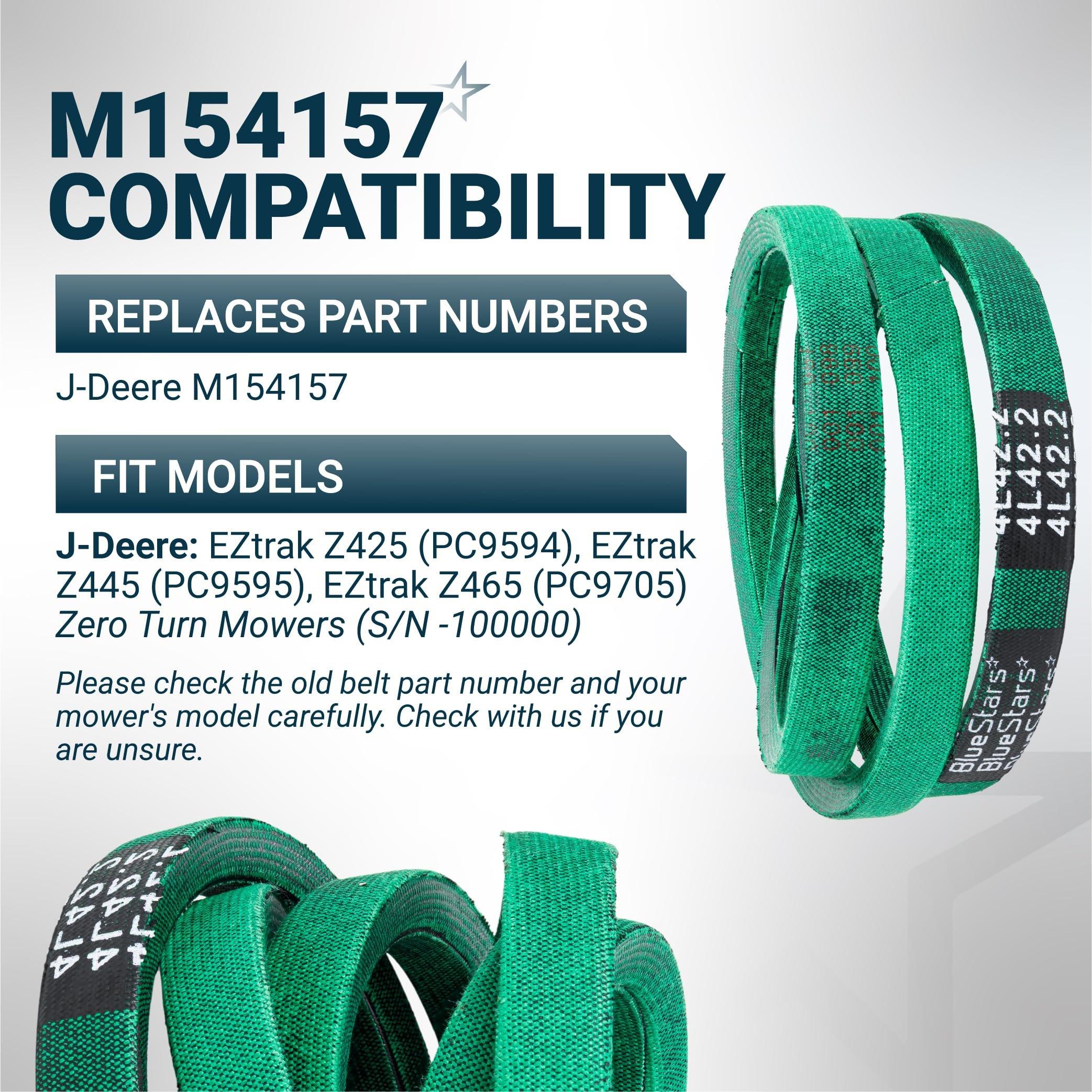 [Grip120] M154157 Drive Belt for John Deere EZtrak Z425 Z445 Z465 Zero Turn Mowers - Traction Drive V-Belt Replacement | 1/2" x 42.2" image 5