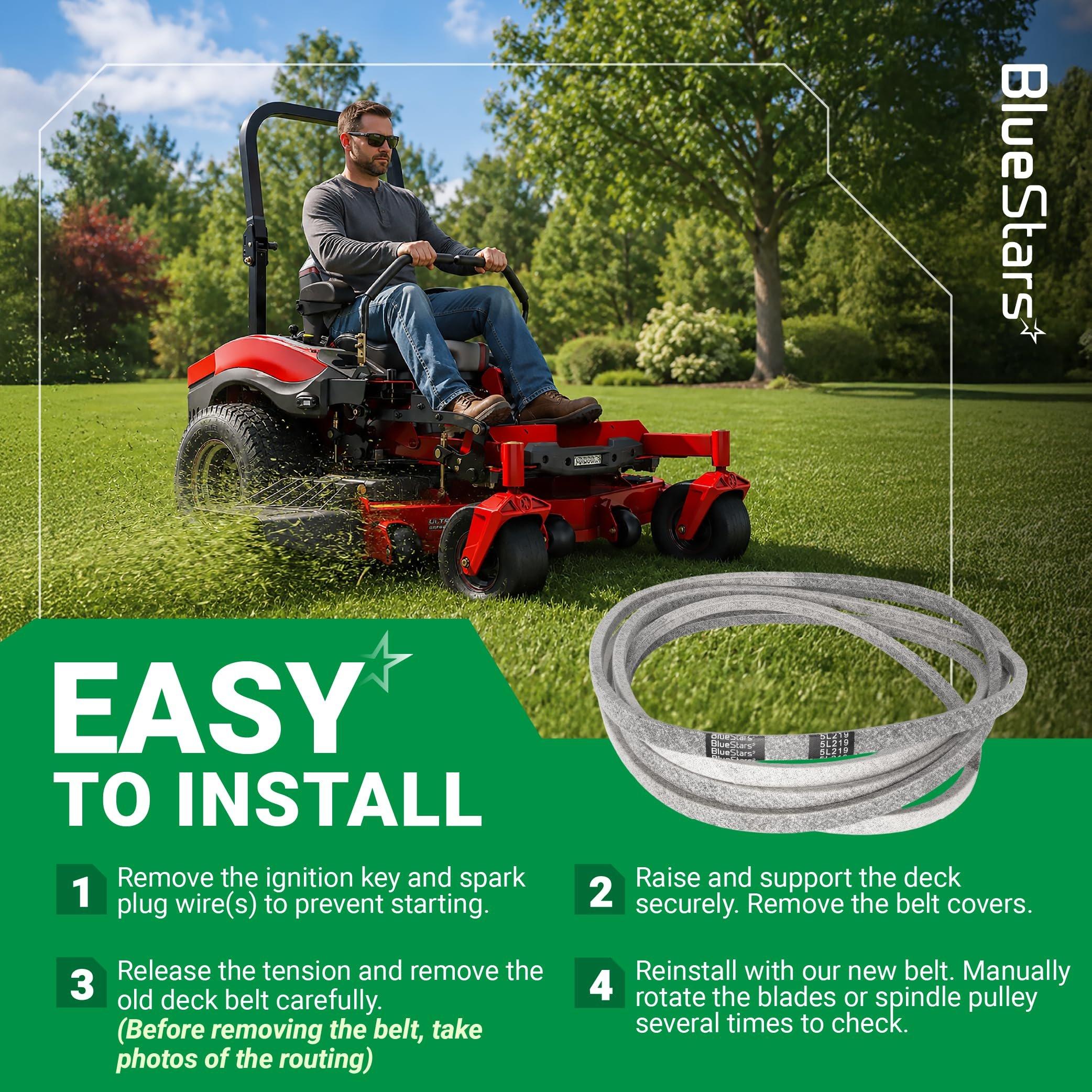 109-9023 Deck Belt Replacement for Exmark 72 Inch Deck Lazer Z X, Next Lazer Z Series Zero-Turn Mowers - Replaces 1099023 135-5777 135-5777-SL | 5/8" x 219" image 9