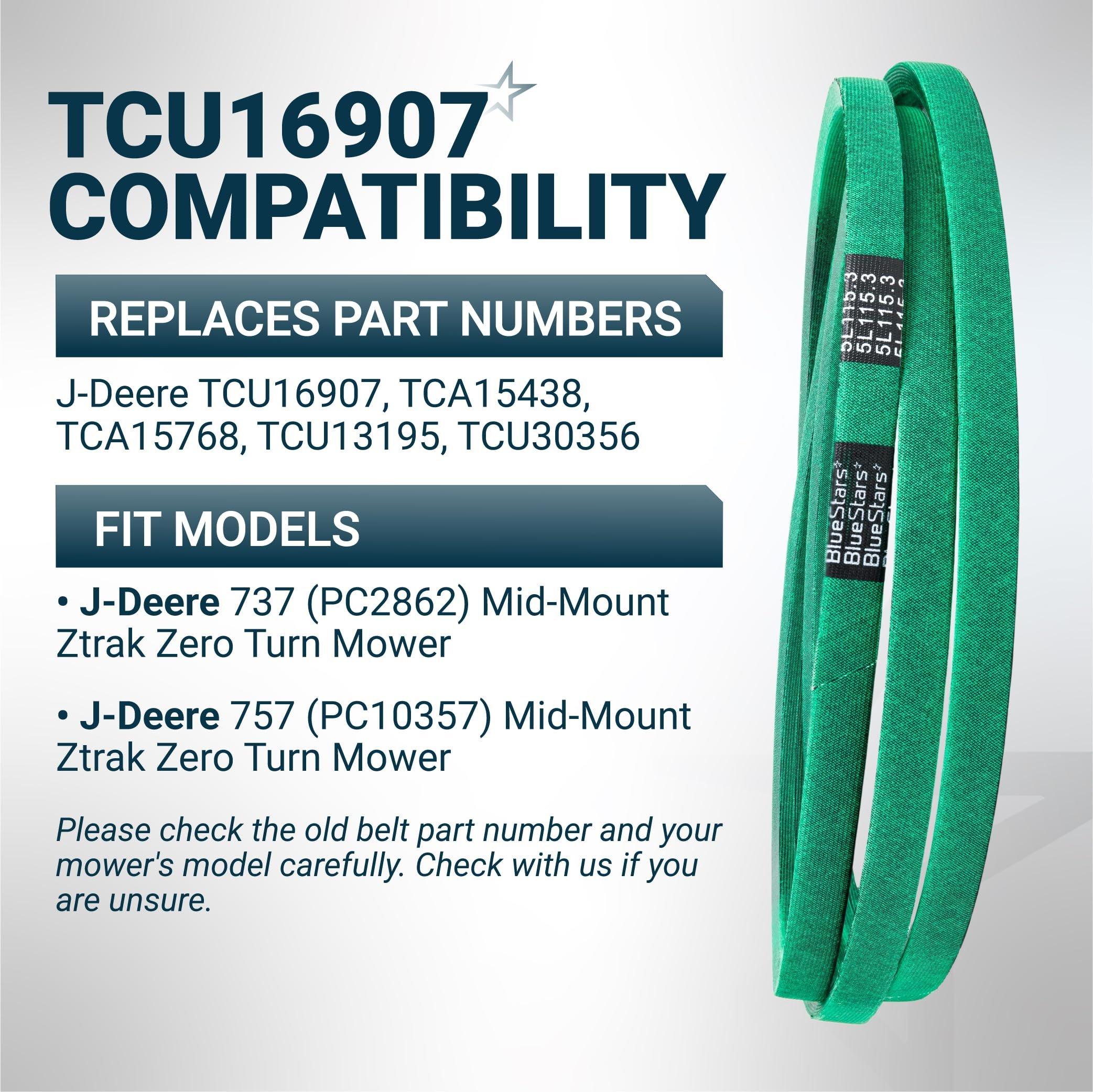 [Grip120] TCU16907 Drive Belt for John Deere ZTrak 737 757 Zero Turn Mowers, Traction Drive V-Belt Replacement | 5/8" x 115.3" image 5