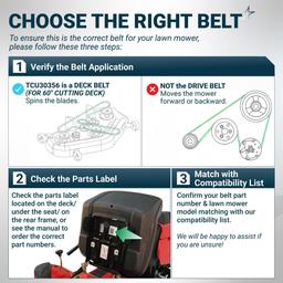 [Grip120] TCU30356 Deck Belt for John Deere Z915B Z915E Z920M Z930M Z950M Z960M Z970R ZTrak Mowers, Mower Blade Belt - Replaces TCU35604 | 5/8" x 182.5" thumbnail 6