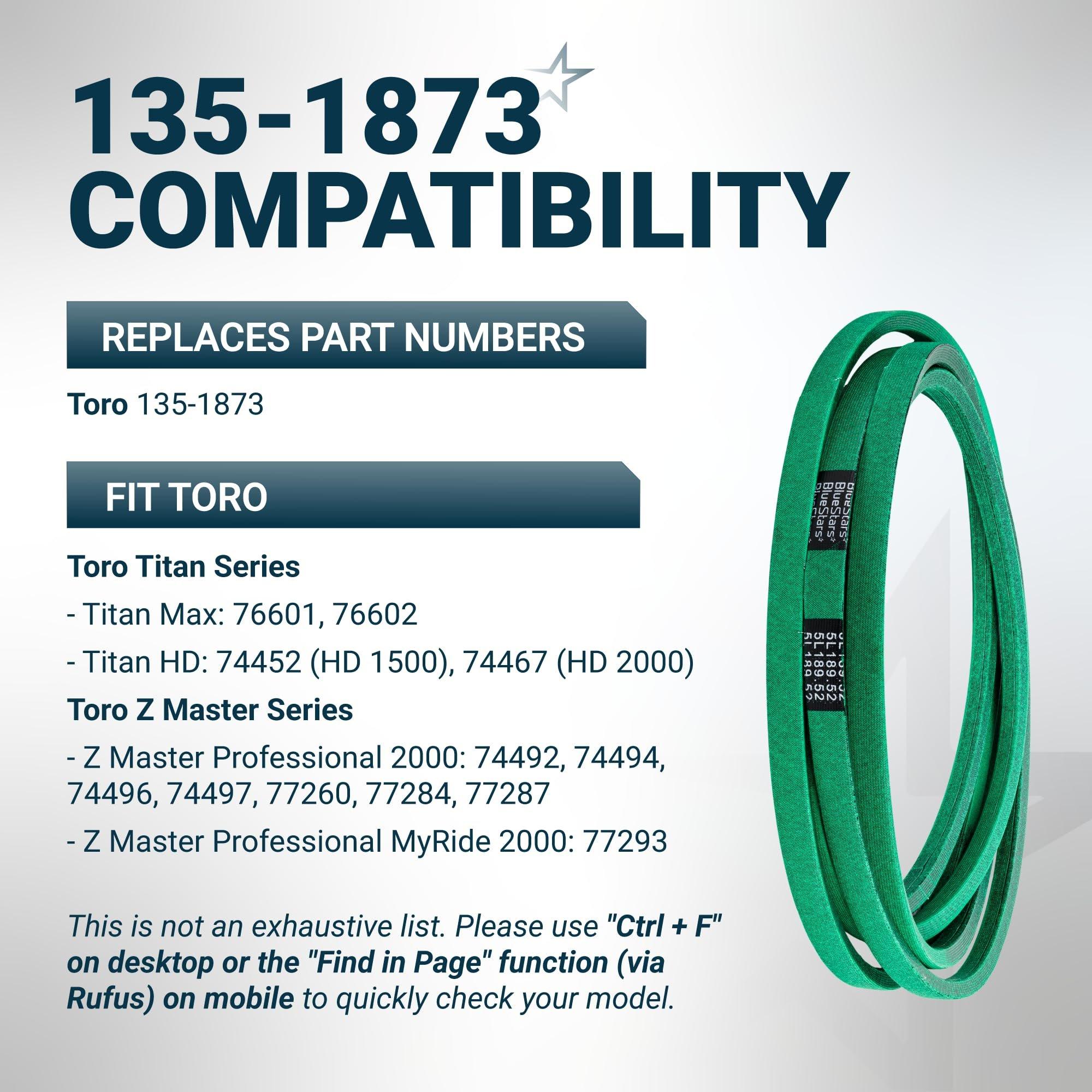 [Grip120] 135-1873 Deck Belt for 60" Deck Toro Titan Max 76601 76602 74452 74467 Z Master 74492 74494 74496 74497 HD 1500 HD 2000 | 5/8" X 189.52" image 5