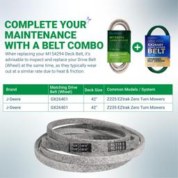 M154294 Deck Belt - Compatible with John Deere 42" Z225 Z235 EzTrak Zero-Turn Mowers with 42" Mower Deck | 1/2" x 118.6" thumbnail 4