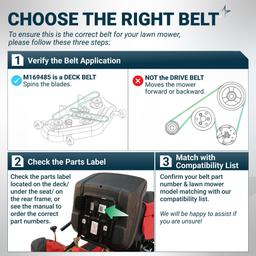 [Grip120] M169485 Primary Deck Belt for John Deere X330 X350 X354 X370 X380 X390 X394, X570 X580 X584 X590 Lawn Tractors, Mower Belt - Replaces UC39236 | 5/8" x 74.8" thumbnail 6